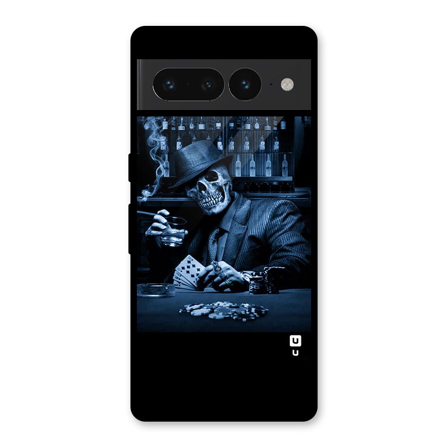 Cool Skull Cards Glass Back Case for Google Pixel 7 Pro