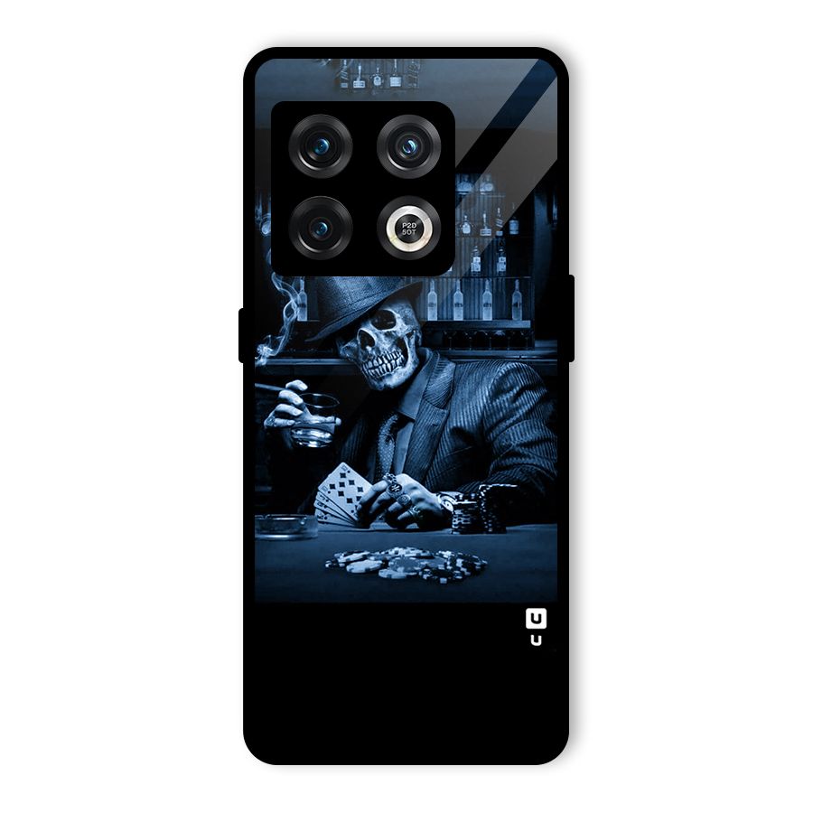 Cool Skull Cards Glass Back Case for OnePlus 10 Pro 5G