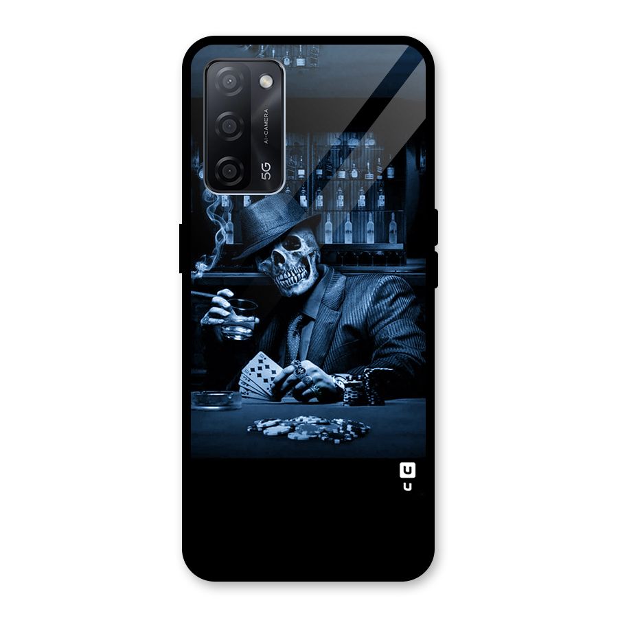 Cool Skull Cards Glass Back Case for Oppo A53s 5G