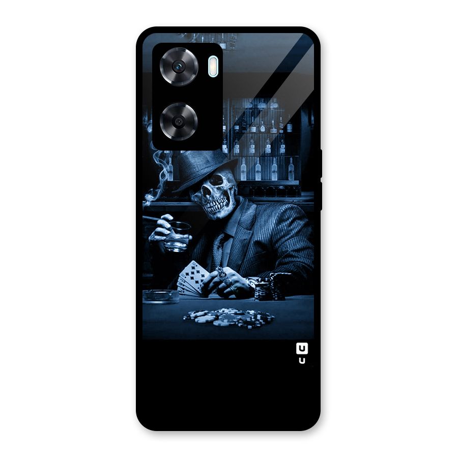 Cool Skull Cards Glass Back Case for Oppo A77