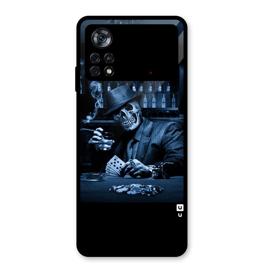 Cool Skull Cards Glass Back Case for Poco X4 Pro 5G
