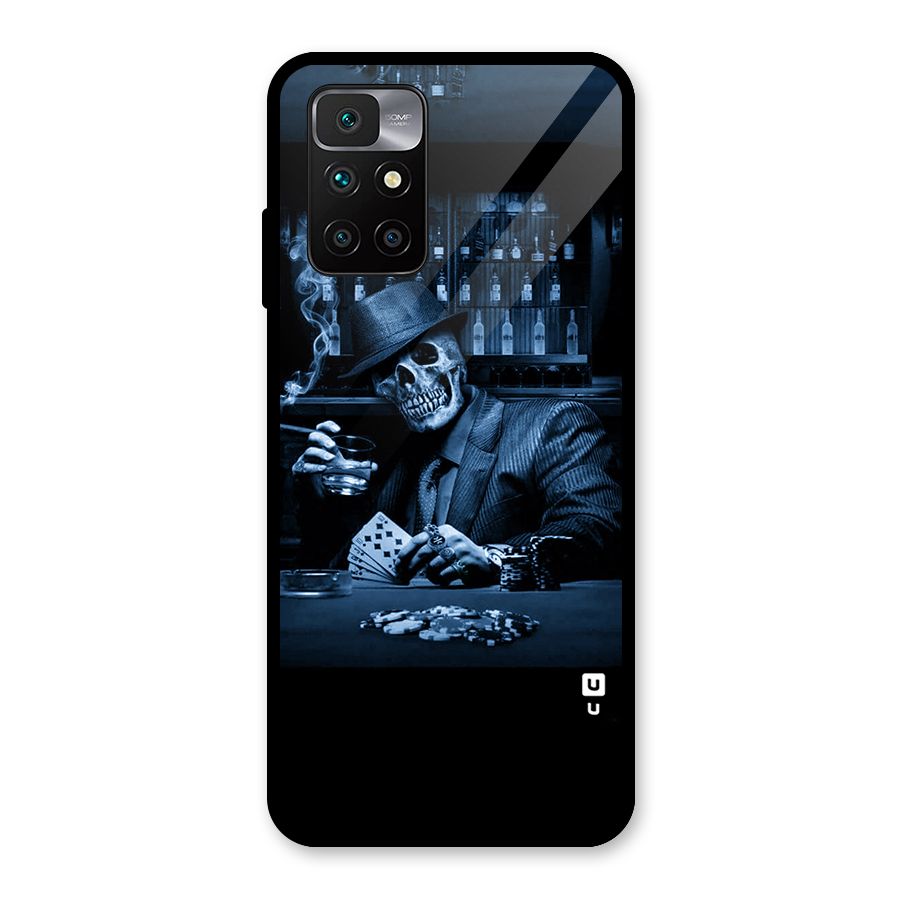 Cool Skull Cards Glass Back Case for Redmi 10 Prime