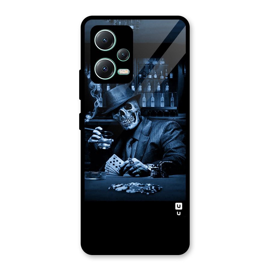 Cool Skull Cards Glass Back Case for Redmi Note 12 5G