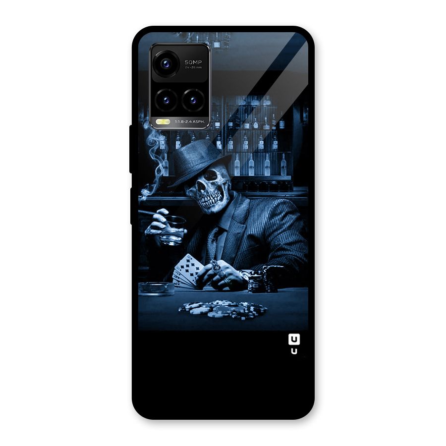 Cool Skull Cards Glass Back Case for Vivo Y21T