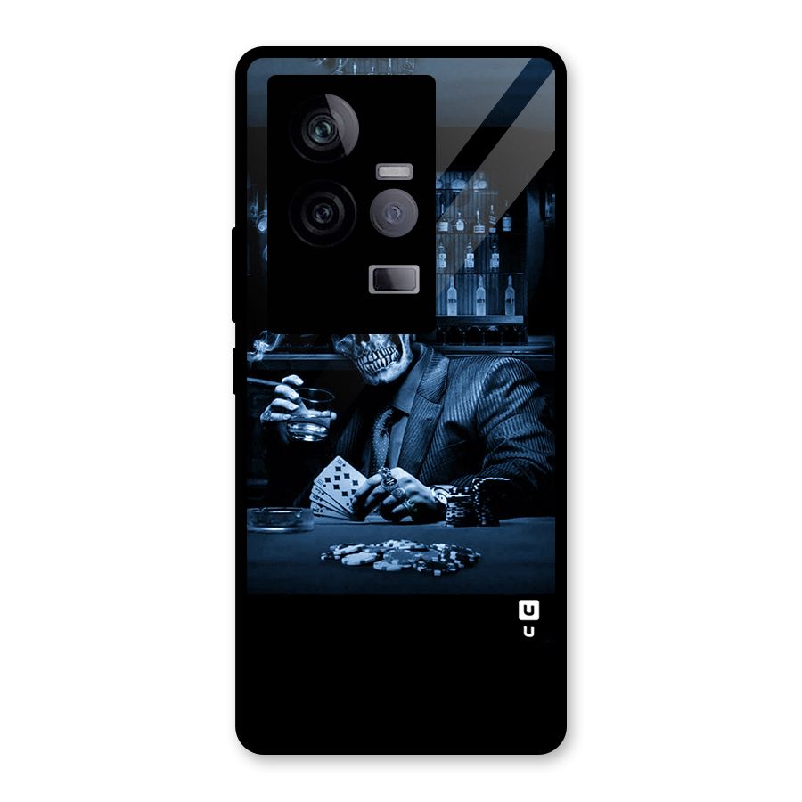 Cool Skull Cards Glass Back Case for Vivo iQOO 11 5G