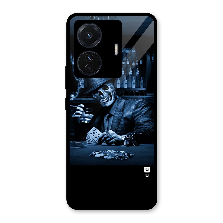 Cool Skull Cards Glass Back Case for Vivo iQOO Z6 Pro