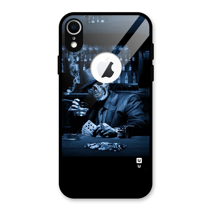 Cool Skull Cards Glass Back Case for iPhone XR Logo Cut