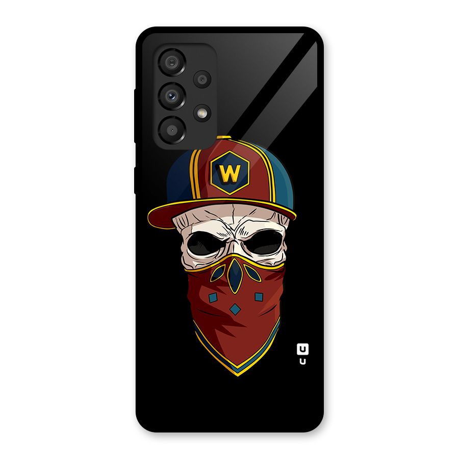 Cool Skull Mask Cap Glass Back Case for Galaxy A33 5G