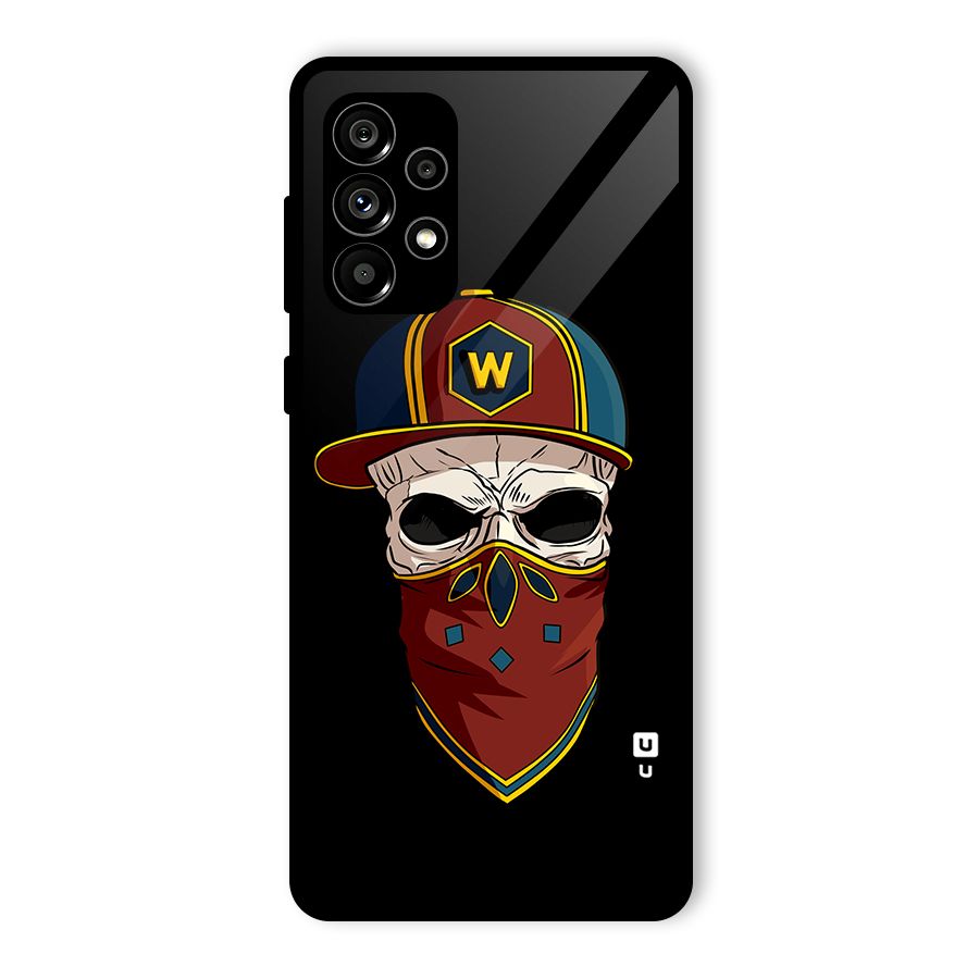 Cool Skull Mask Cap Glass Back Case for Galaxy A73 5G