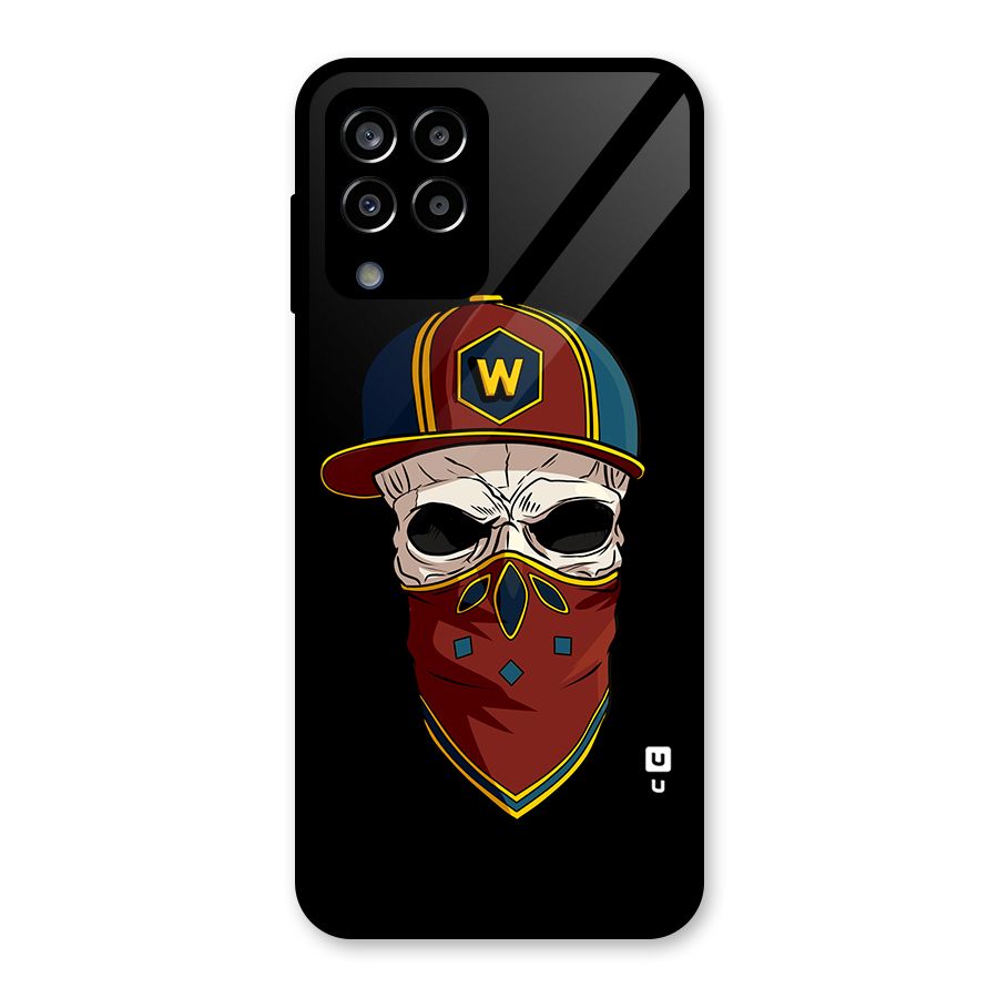 Cool Skull Mask Cap Glass Back Case for Galaxy M33