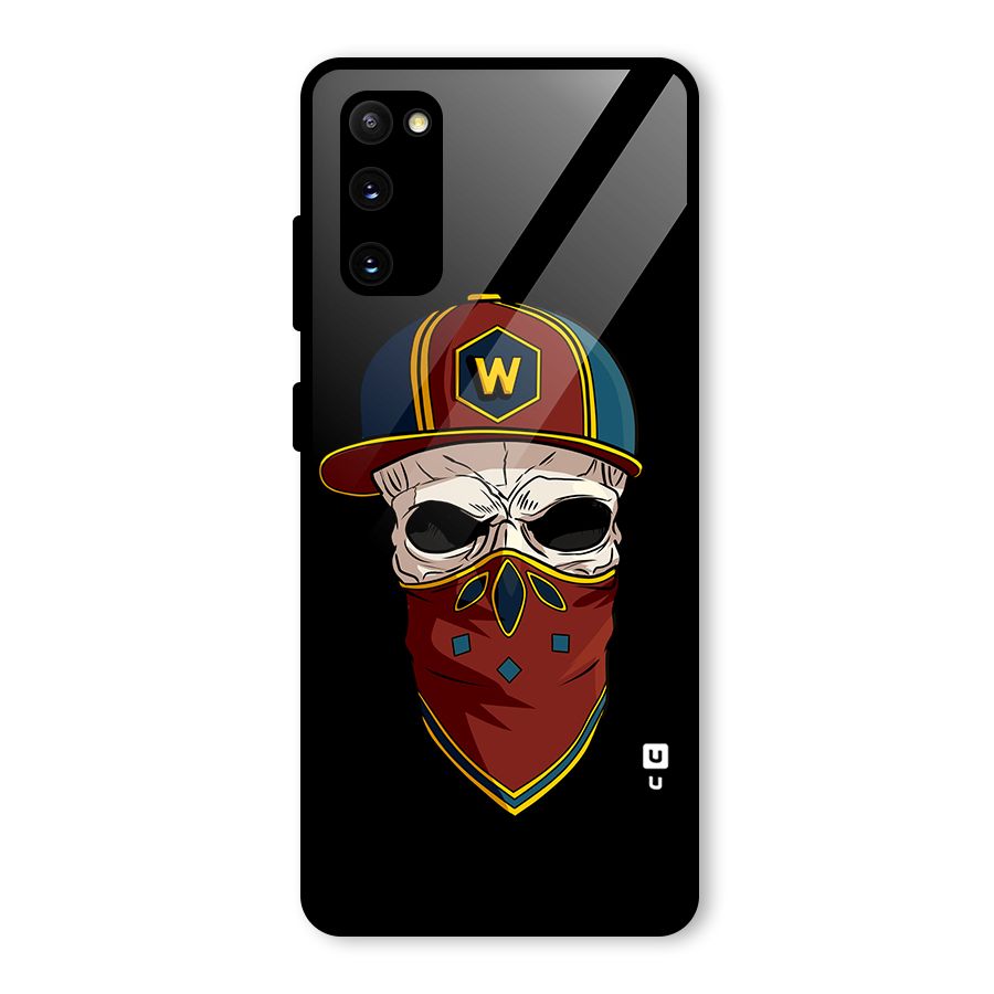 Cool Skull Mask Cap Glass Back Case for Galaxy S20 FE 5G