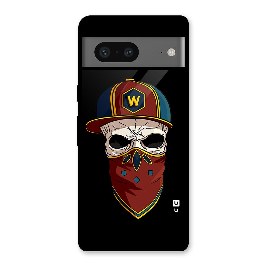 Cool Skull Mask Cap Glass Back Case for Google Pixel 7