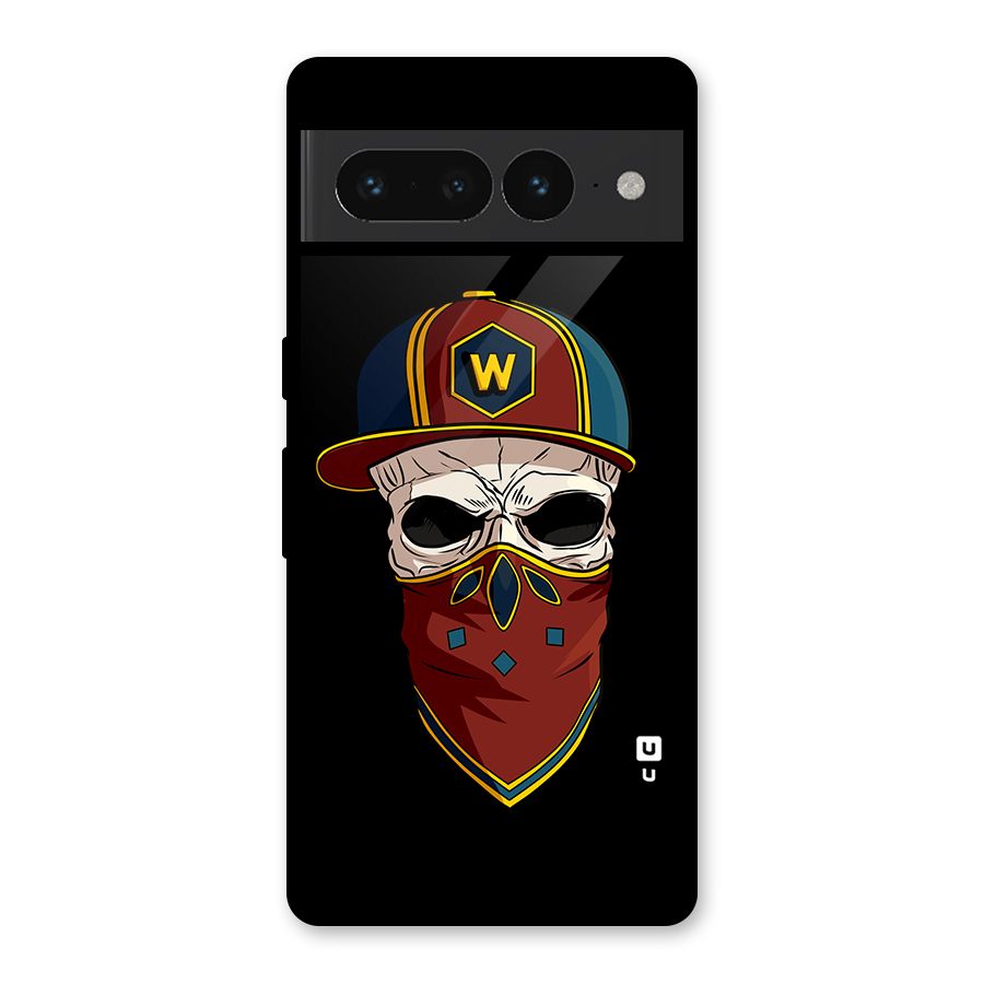 Cool Skull Mask Cap Glass Back Case for Google Pixel 7 Pro