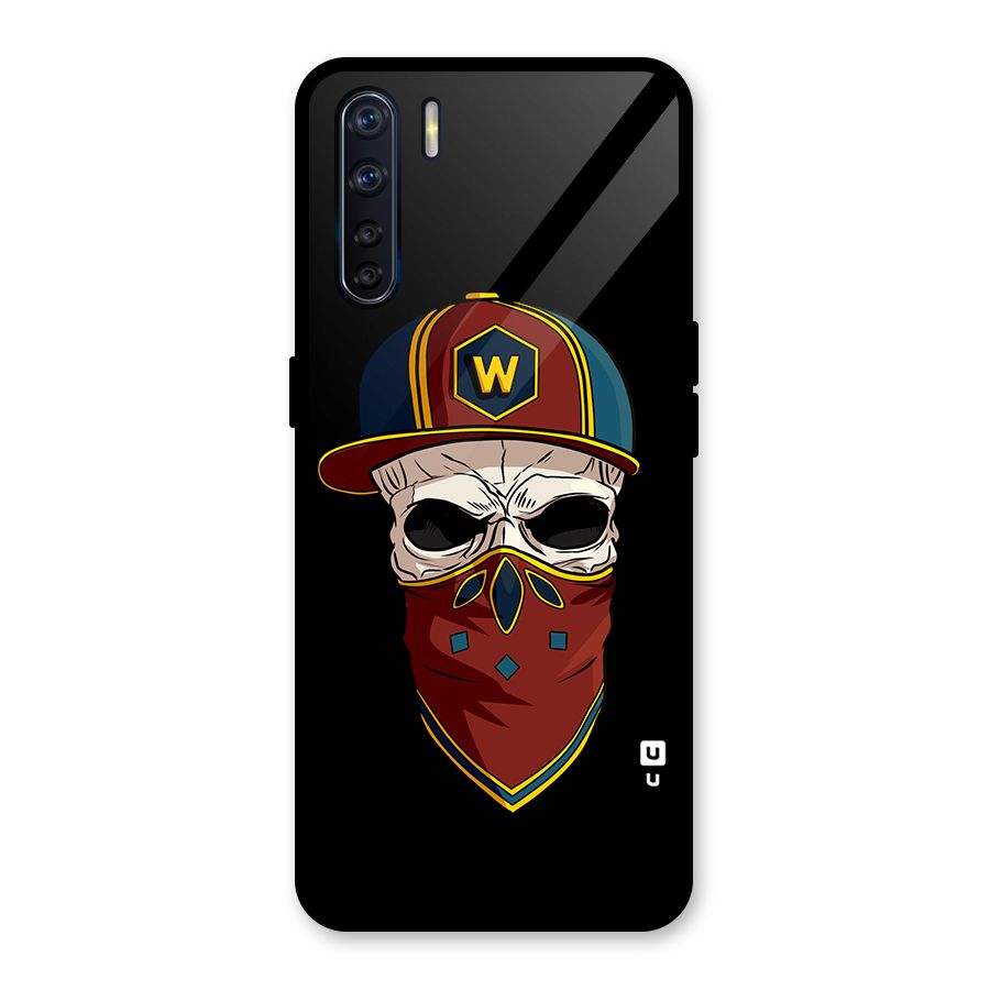 Cool Skull Mask Cap Glass Back Case for Oppo F15