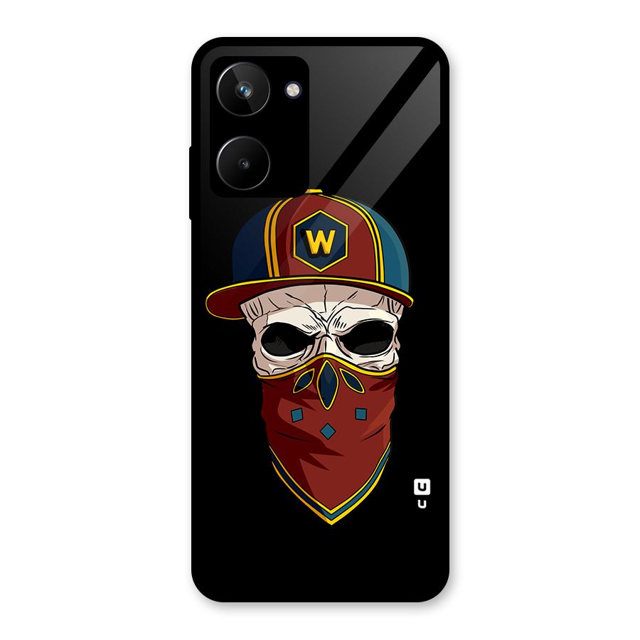 Cool Skull Mask Cap Glass Back Case for Realme 10