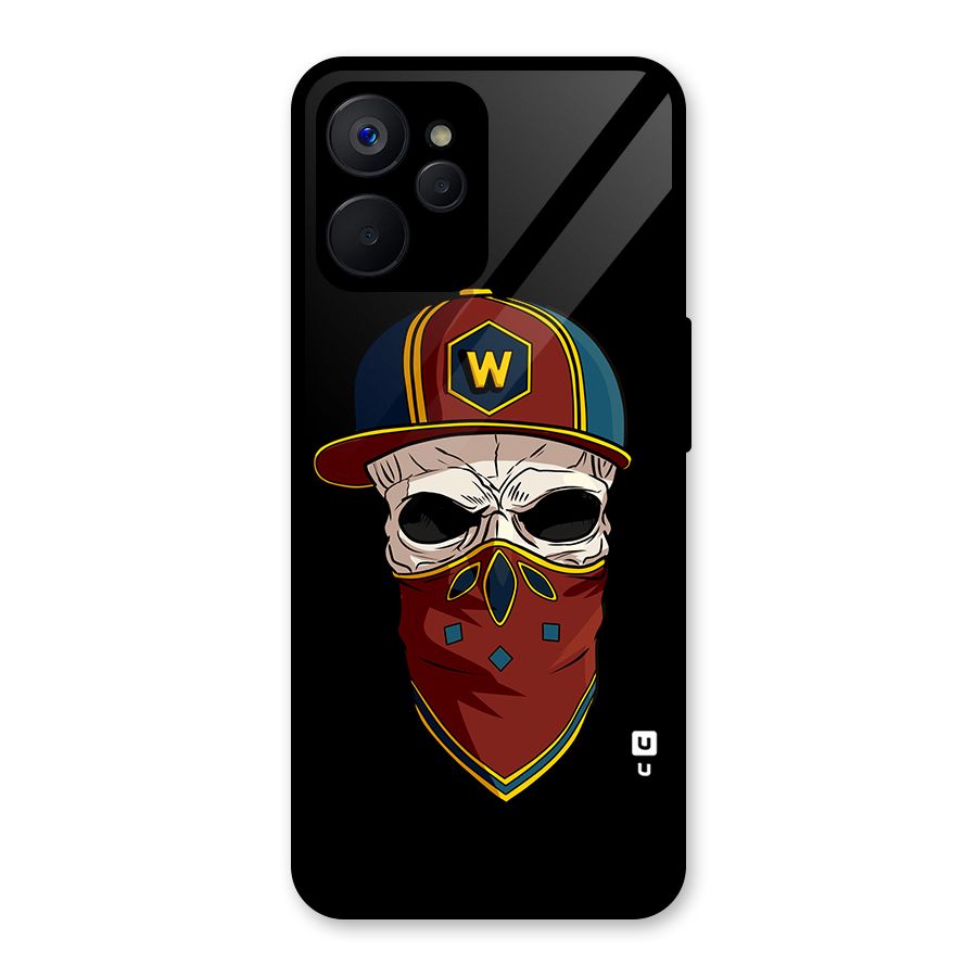 Cool Skull Mask Cap Glass Back Case for Realme 9i 5G