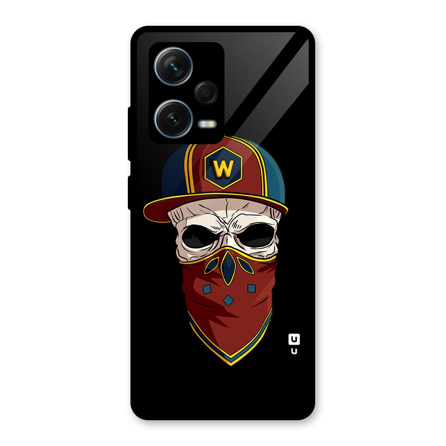 Cool Skull Mask Cap Glass Back Case for Redmi Note 12 Pro Plus 5G