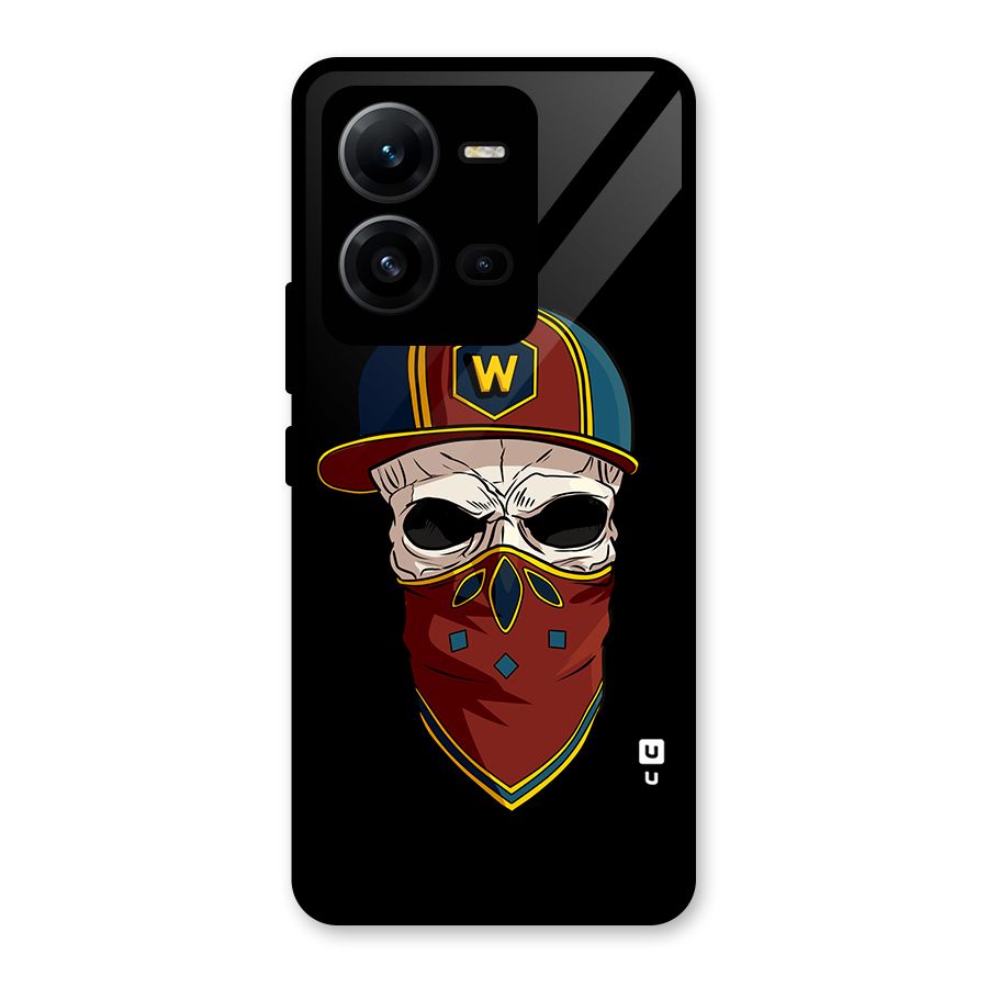 Cool Skull Mask Cap Glass Back Case for Vivo V25