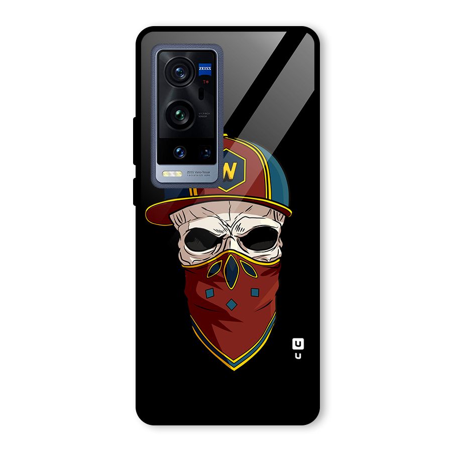 Cool Skull Mask Cap Glass Back Case for Vivo X60 Pro Plus