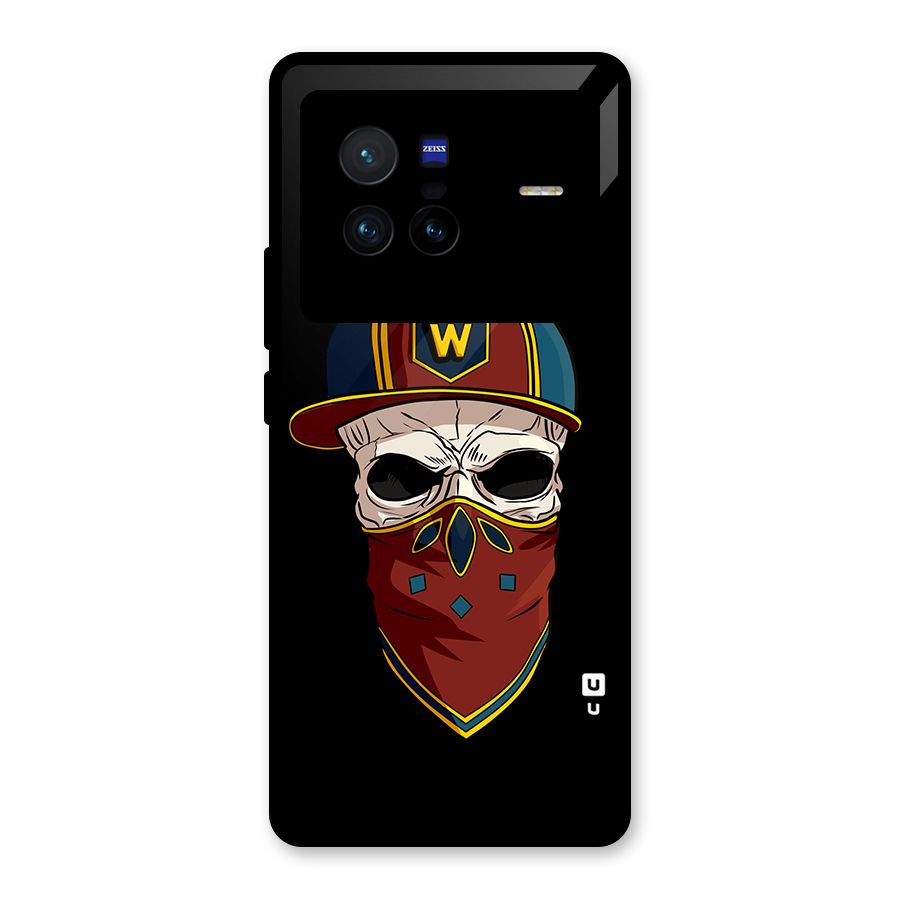 Cool Skull Mask Cap Glass Back Case for Vivo X80