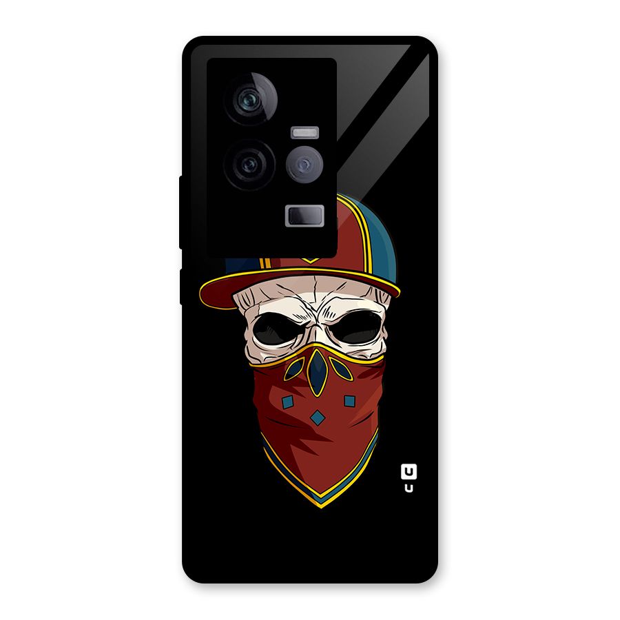 Cool Skull Mask Cap Glass Back Case for Vivo iQOO 11 5G