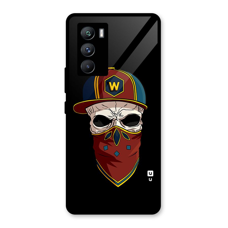 Cool Skull Mask Cap Glass Back Case for Vivo iQOO 9 SE
