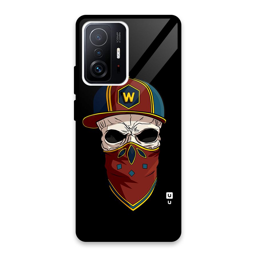 Cool Skull Mask Cap Glass Back Case for Xiaomi 11T Pro