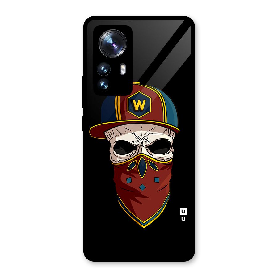 Cool Skull Mask Cap Glass Back Case for Xiaomi 12 Pro
