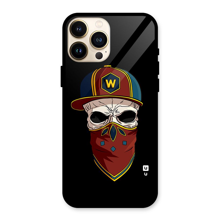 Cool Skull Mask Cap Glass Back Case for iPhone 13 Pro Max
