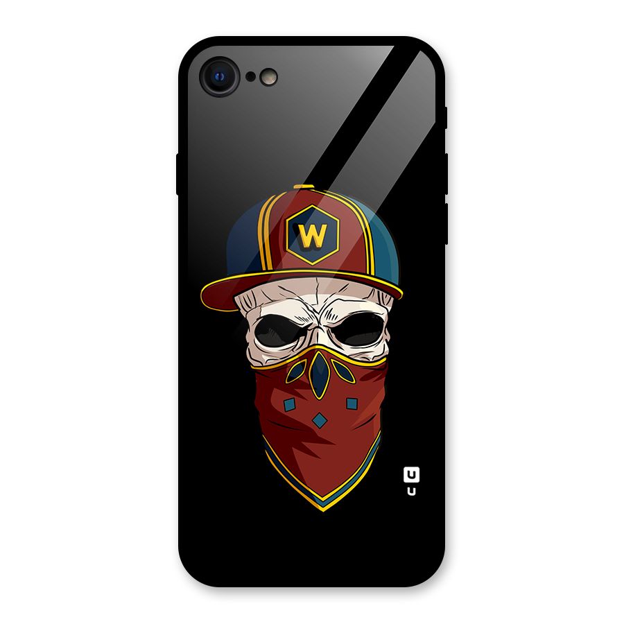 Cool Skull Mask Cap Glass Back Case for iPhone SE 2022