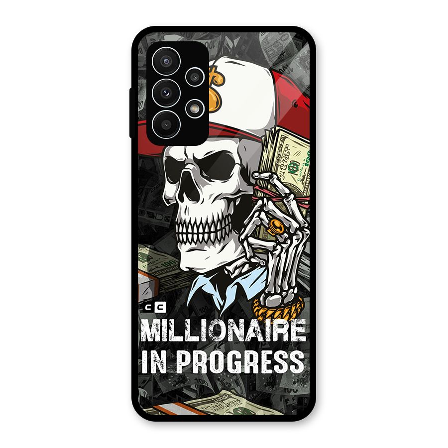 Cool Skull Millionaire In Progress Glass Back Case for Galaxy A23