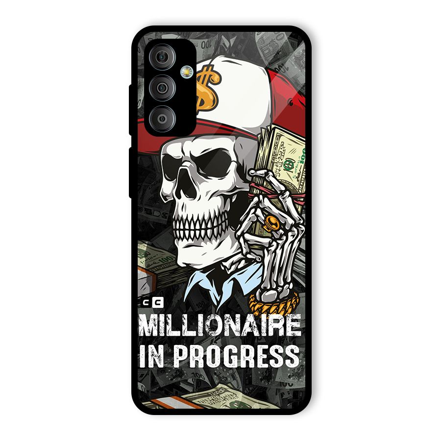 Cool Skull Millionaire In Progress Glass Back Case for Galaxy F23