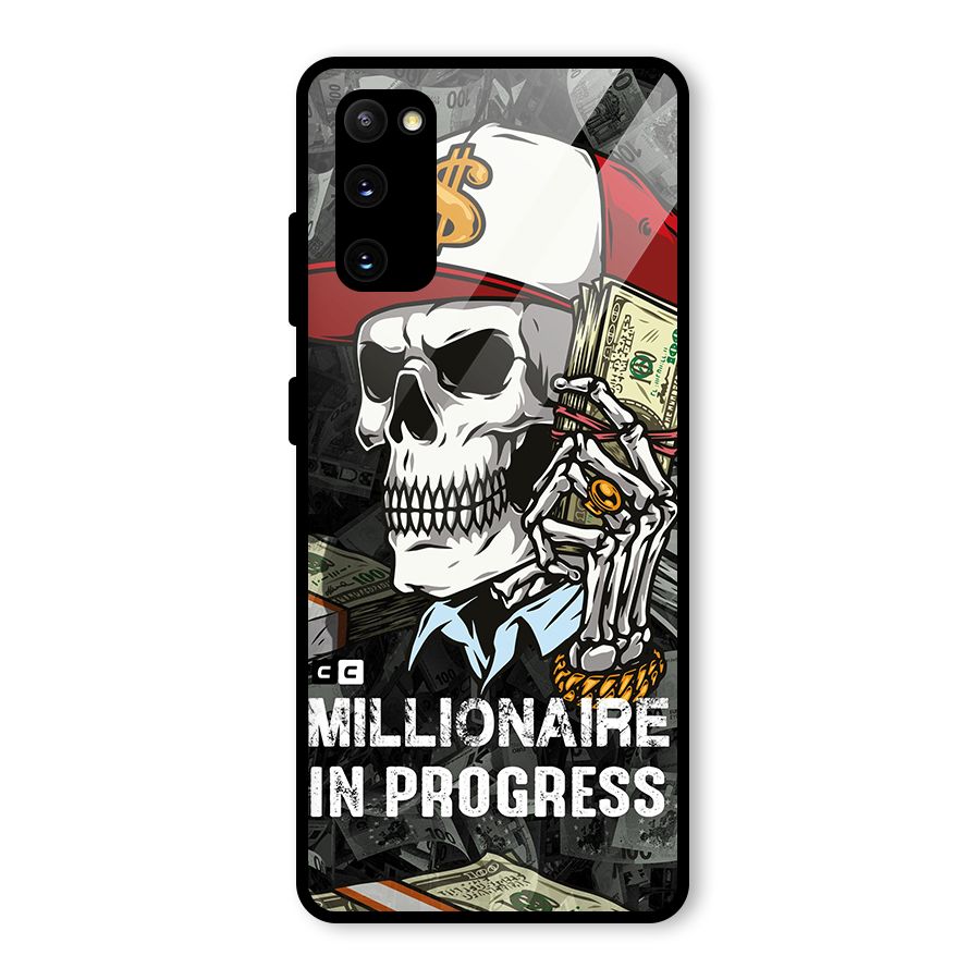 Cool Skull Millionaire In Progress Glass Back Case for Galaxy S20 FE 5G