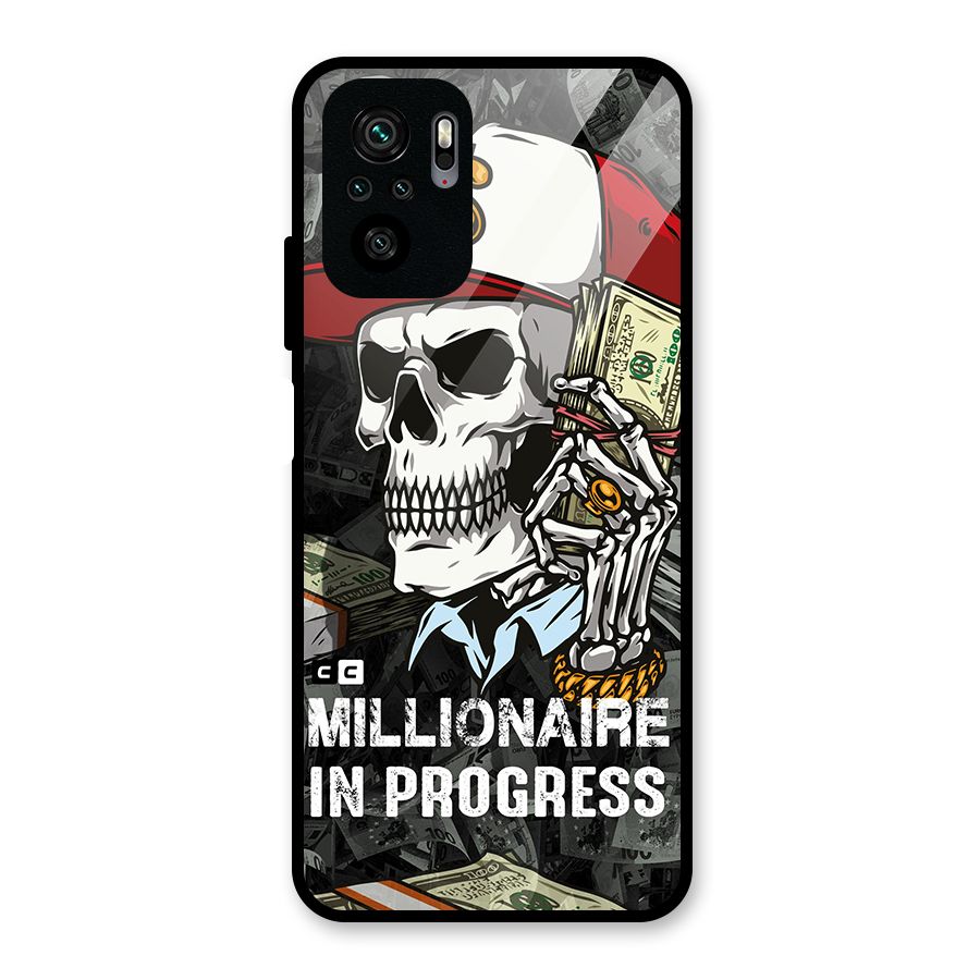 Cool Skull Millionaire In Progress Glass Back Case for Redmi Note 11 SE