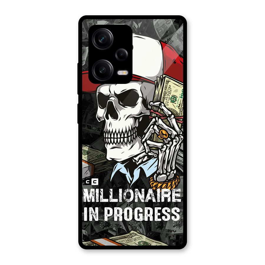 Cool Skull Millionaire In Progress Glass Back Case for Redmi Note 12 Pro
