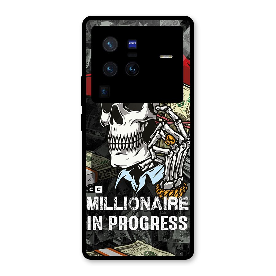 Cool Skull Millionaire In Progress Glass Back Case for Vivo X80 Pro
