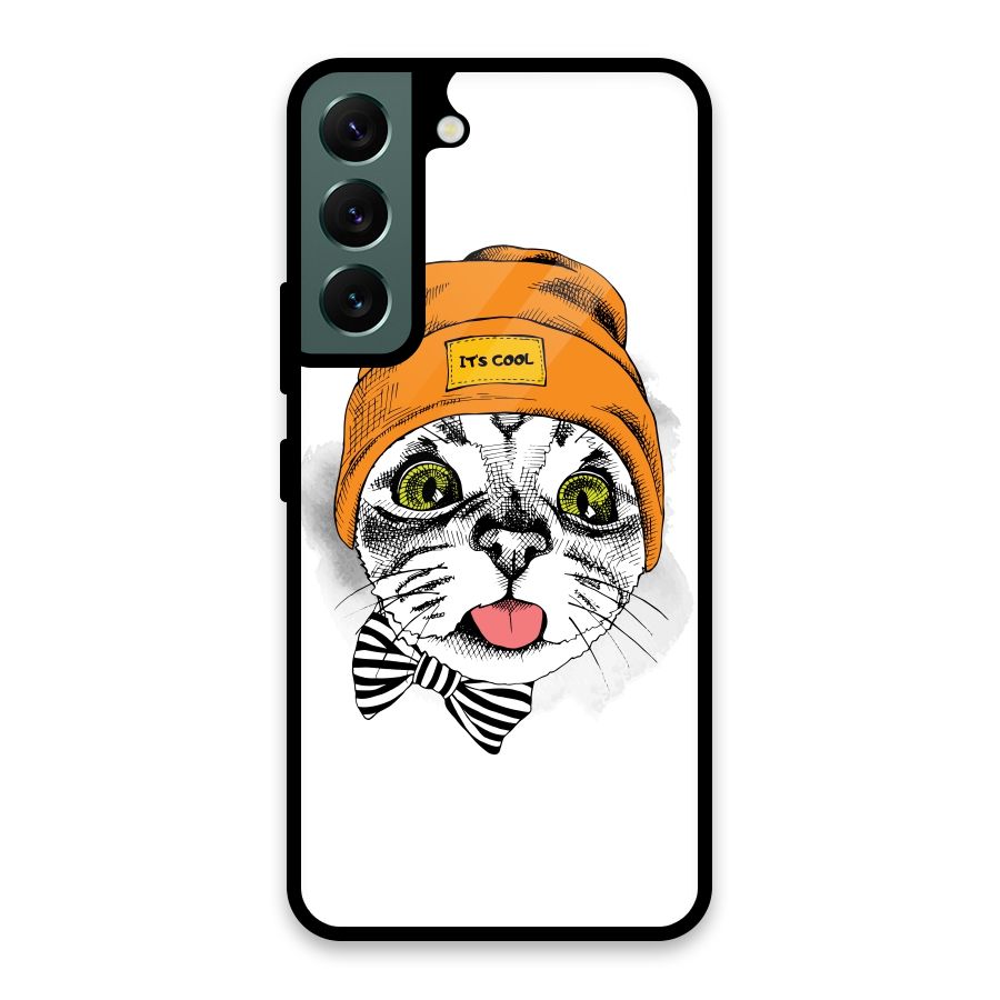 Cool cat Glass Back Case for Galaxy S22 5G