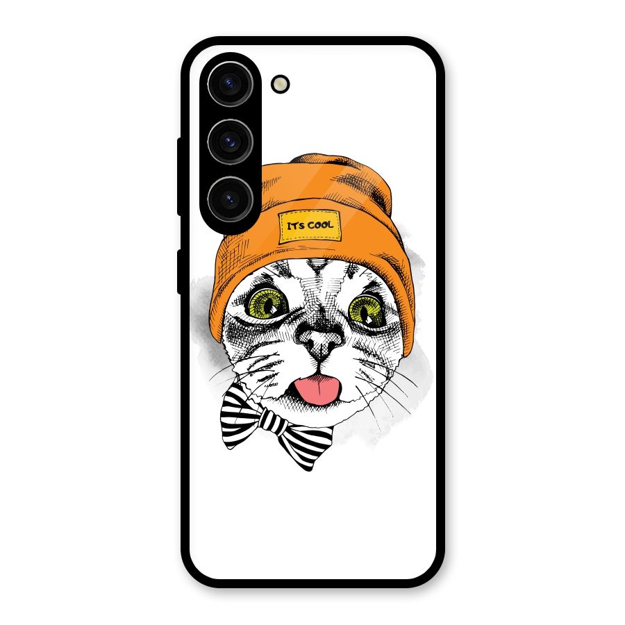 Cool cat Glass Back Case for Galaxy S23