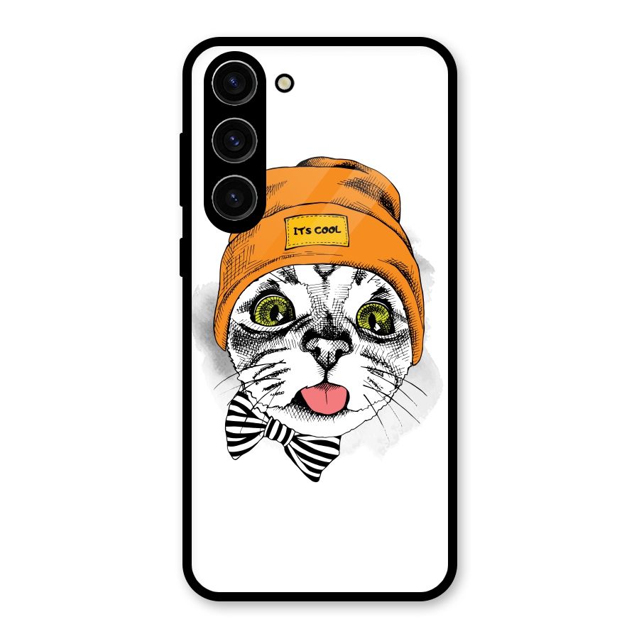 Cool cat Glass Back Case for Galaxy S23 Plus