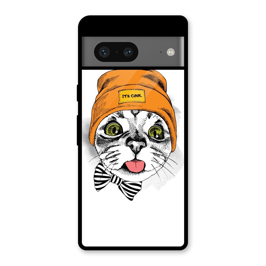 Cool cat Glass Back Case for Google Pixel 7