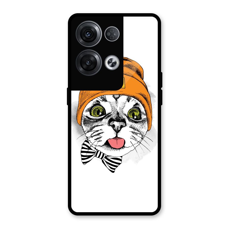 Cool cat Glass Back Case for Oppo Reno8 Pro 5G