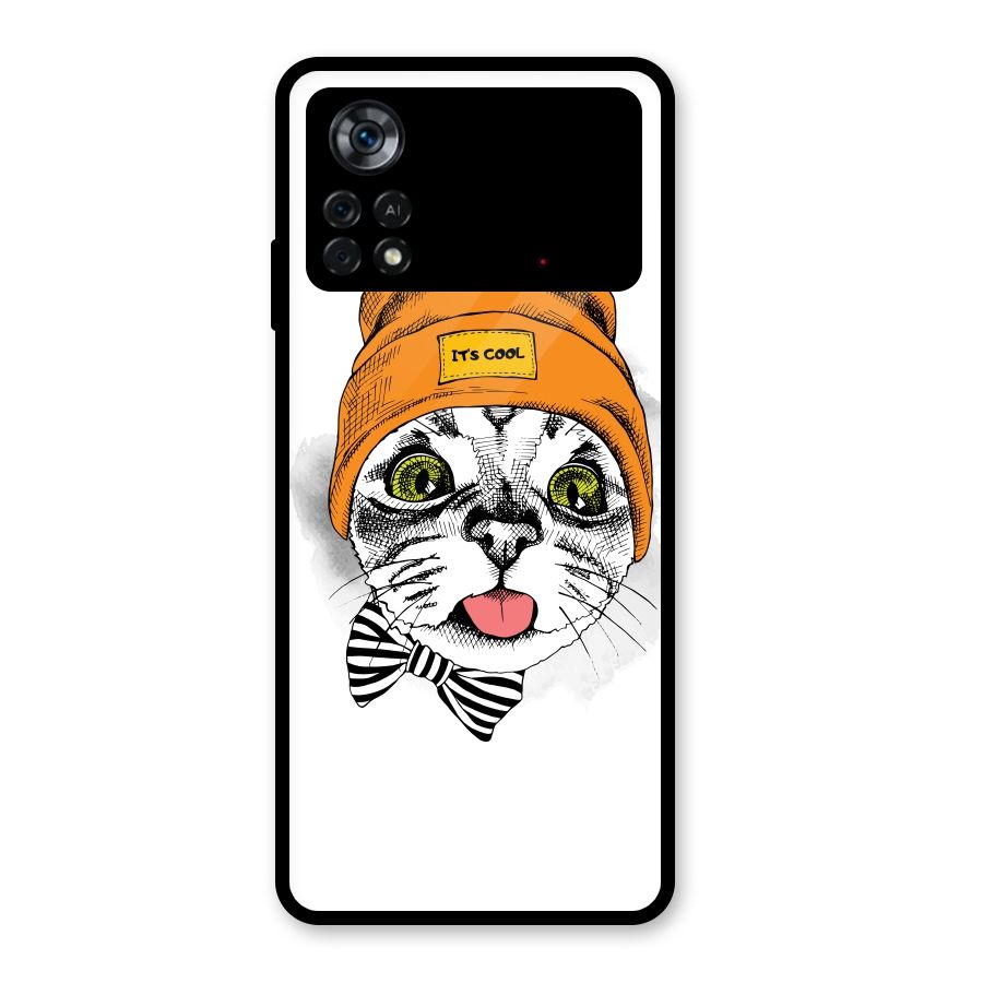 Cool cat Glass Back Case for Poco X4 Pro 5G
