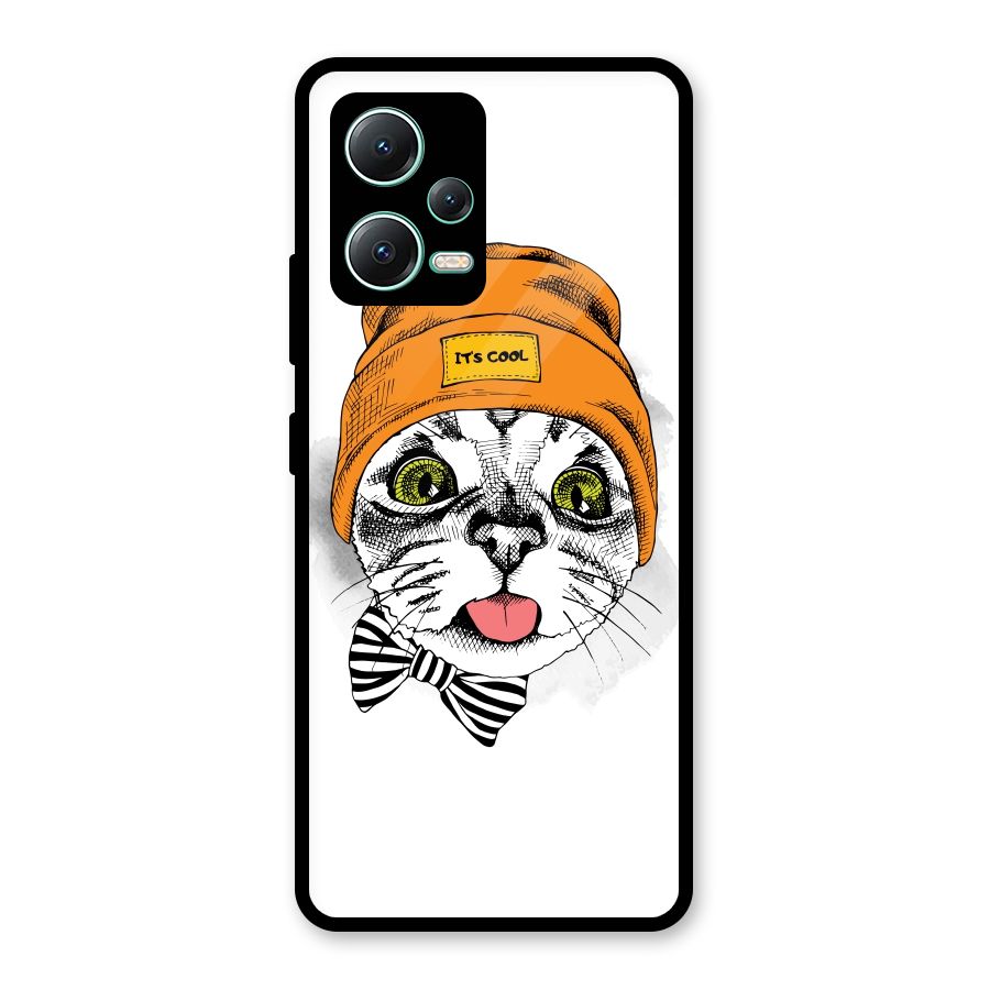 Cool cat Glass Back Case for Redmi Note 12 5G
