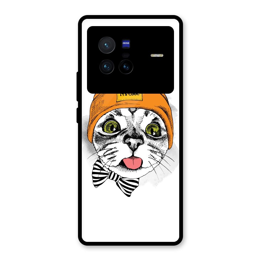 Cool cat Glass Back Case for Vivo X80