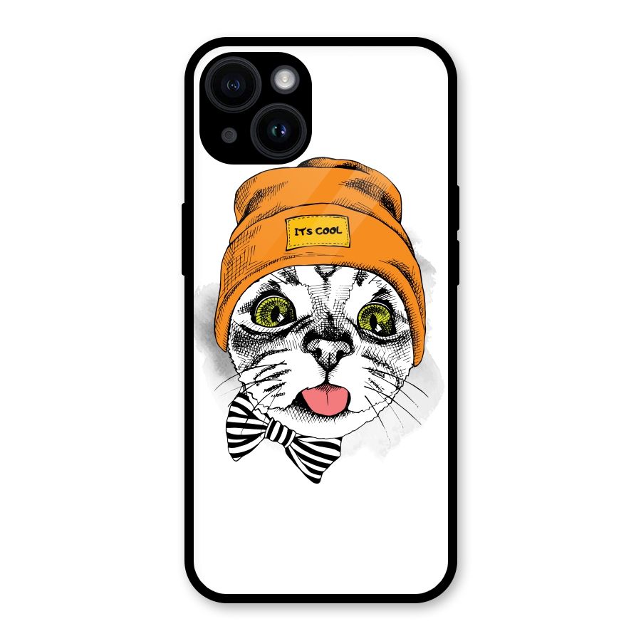 Cool cat Glass Back Case for iPhone 14