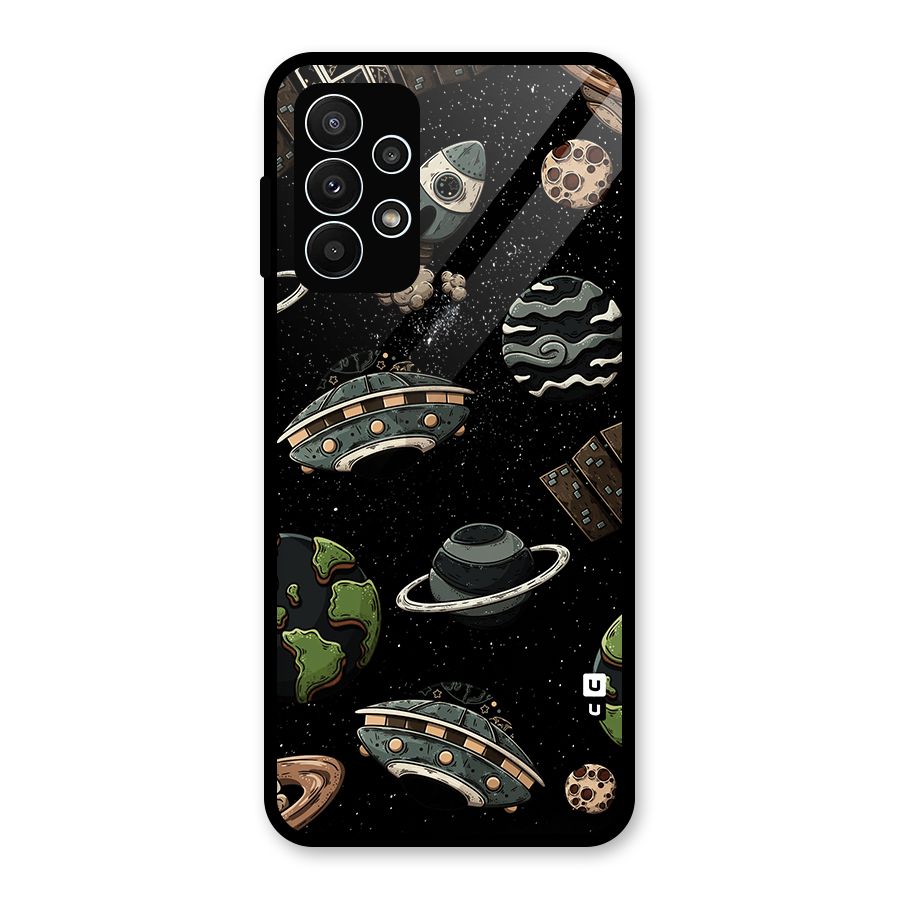 Cosmos Night Sky Anime Pattern Glass Back Case for Galaxy A23