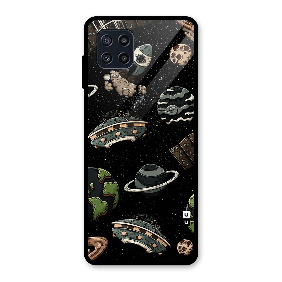 Cosmos Night Sky Anime Pattern Glass Back Case for Galaxy M32