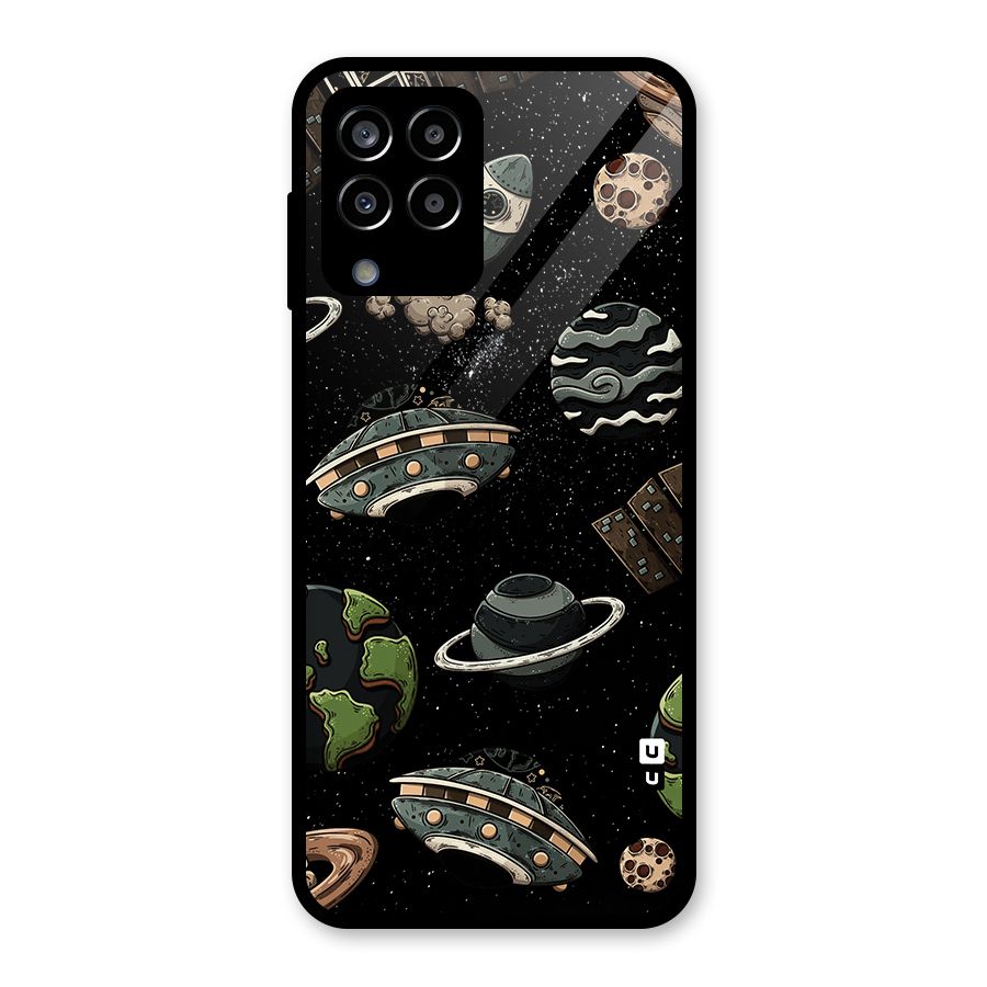 Cosmos Night Sky Anime Pattern Glass Back Case for Galaxy M33