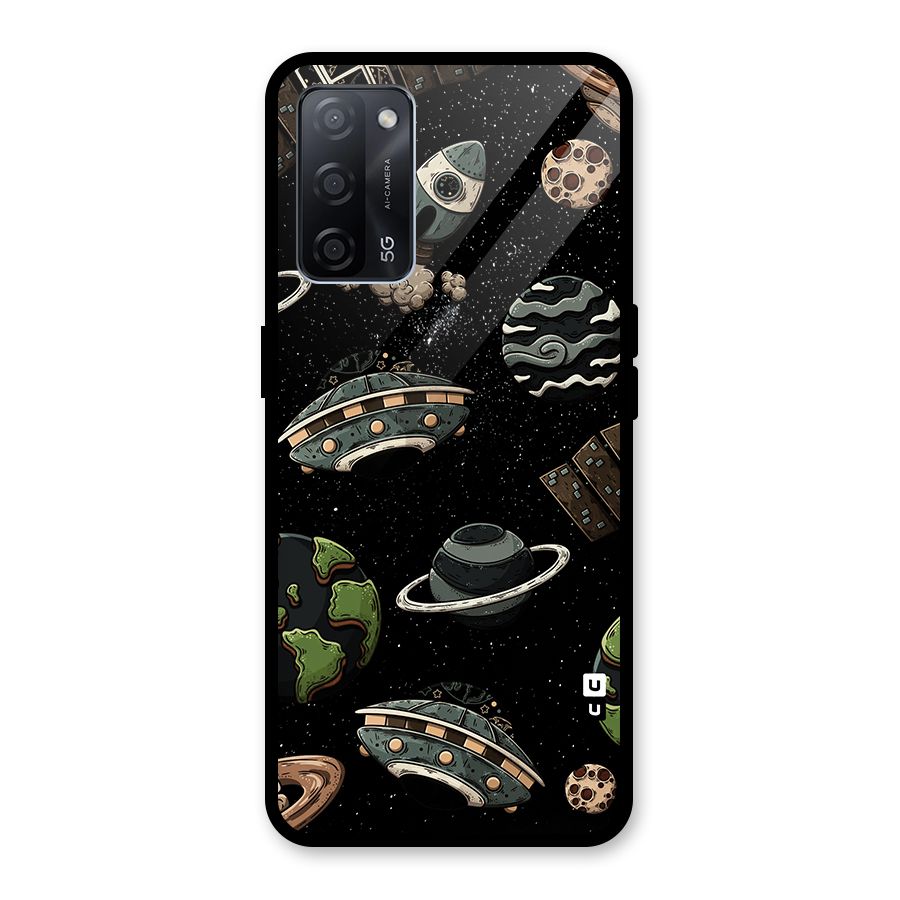 Cosmos Night Sky Anime Pattern Glass Back Case for Oppo A53s 5G