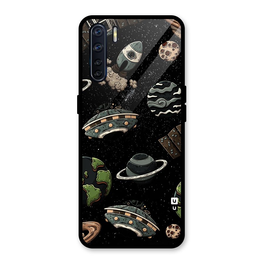Cosmos Night Sky Anime Pattern Glass Back Case for Oppo F15